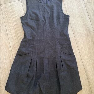 Theory Black Sleeveless Midi Dress with Front Pleats